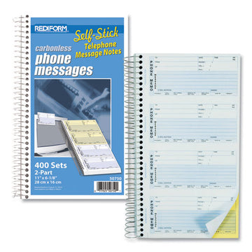 Rediform® Self-stick Telephone Message Book, Two-part Carbonless, 5.5 X 2.75, 4-page, 400 Forms freeshipping - TVN Wholesale